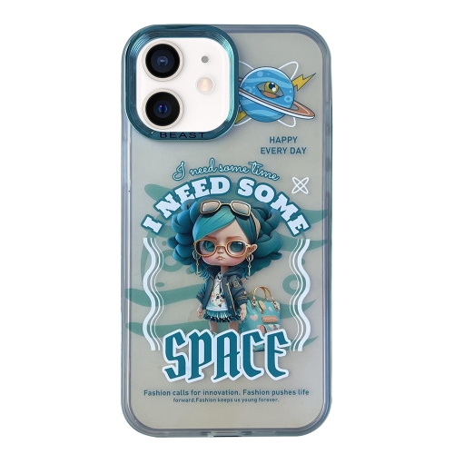 

For iPhone 12 Aurora Series Painted Pattern Phone Case(Glasses Girl)