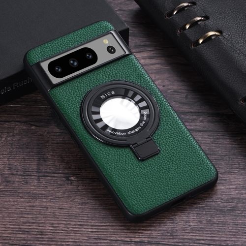 

For Google Pixel 8 Pro Litchi Texture MagSafe Magnetic Ring Phone Case(Green)
