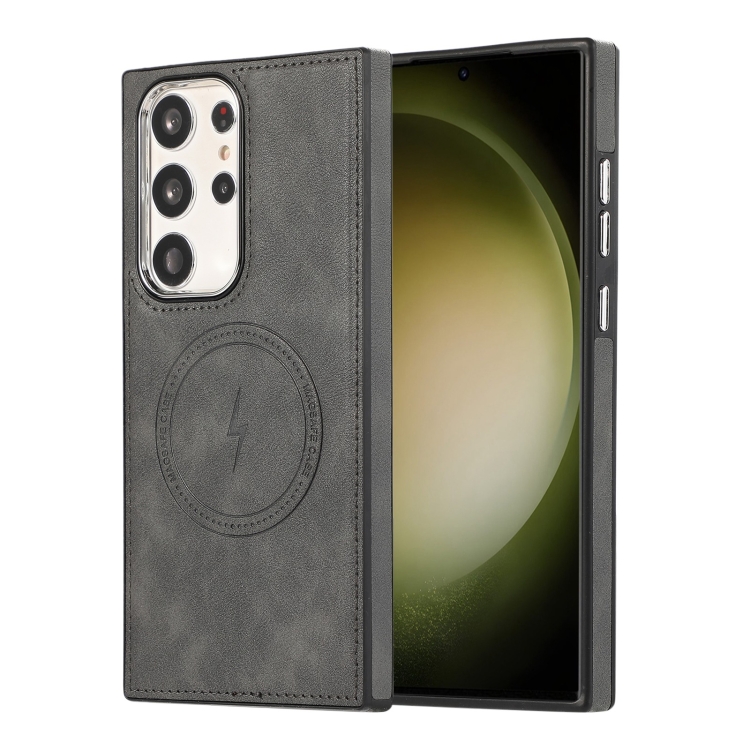 

For Samsung Galaxy S23 Ultra 5G Side Leather Magsafe Phone Case(Gray)