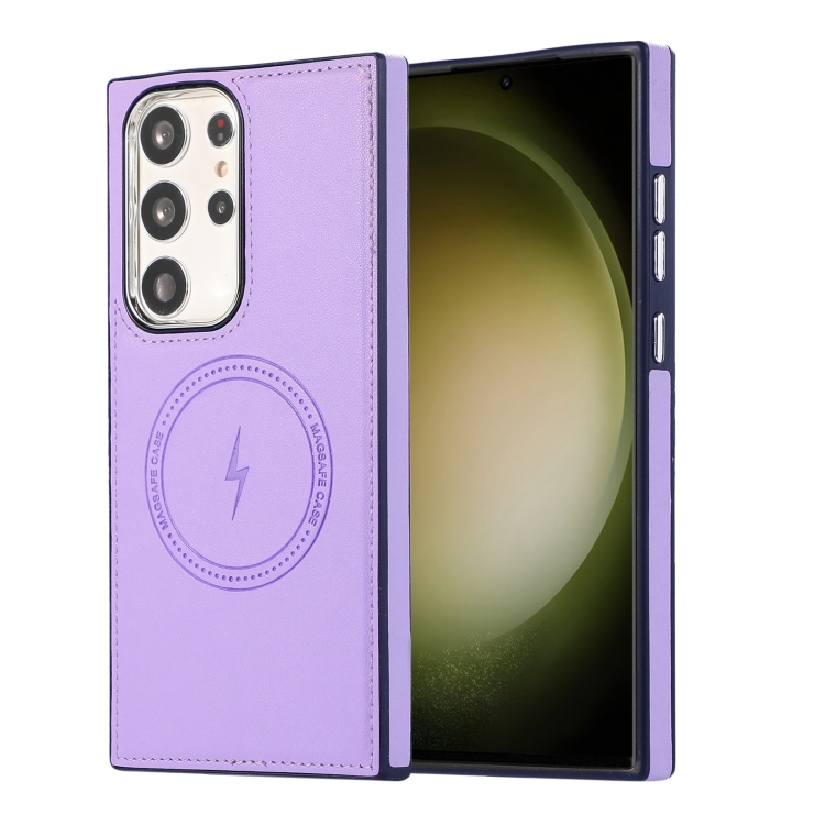 

For Samsung Galaxy S23 Ultra 5G Side Leather Magsafe Phone Case(Light Purple)