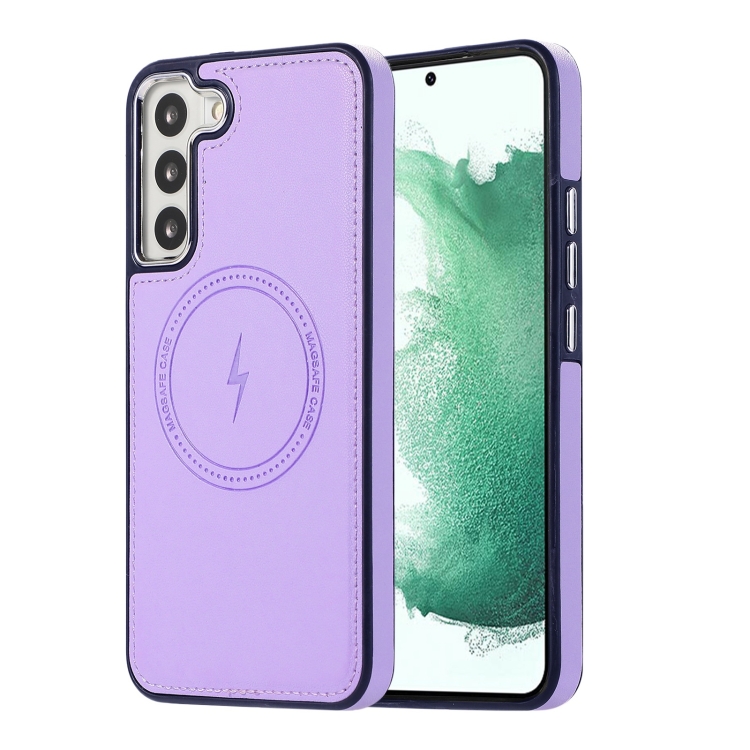 

For Samsung Galaxy S23+ 5G Side Leather Magsafe Phone Case(Light Purple)