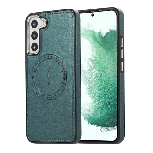 For Samsung Galaxy S23 5G Side Leather Magsafe Phone Case(Green) for xiaomi 13 lite civi 2 nillkin camshield pro pc phone case green