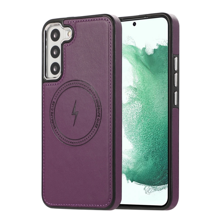 

For Samsung Galaxy S22+ 5G Side Leather Magsafe Phone Case(Dark Purple)