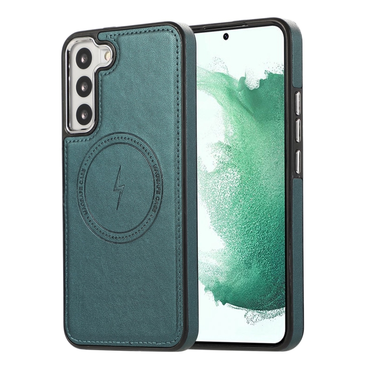 

For Samsung Galaxy S22 5G Side Leather Magsafe Phone Case(Green)