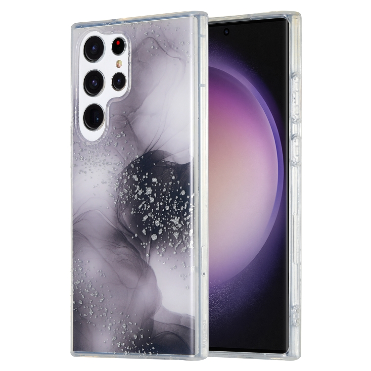 

For Samsung Galaxy S23 Ultra 5G Dual-side IMD Marble Phone Case(Black)