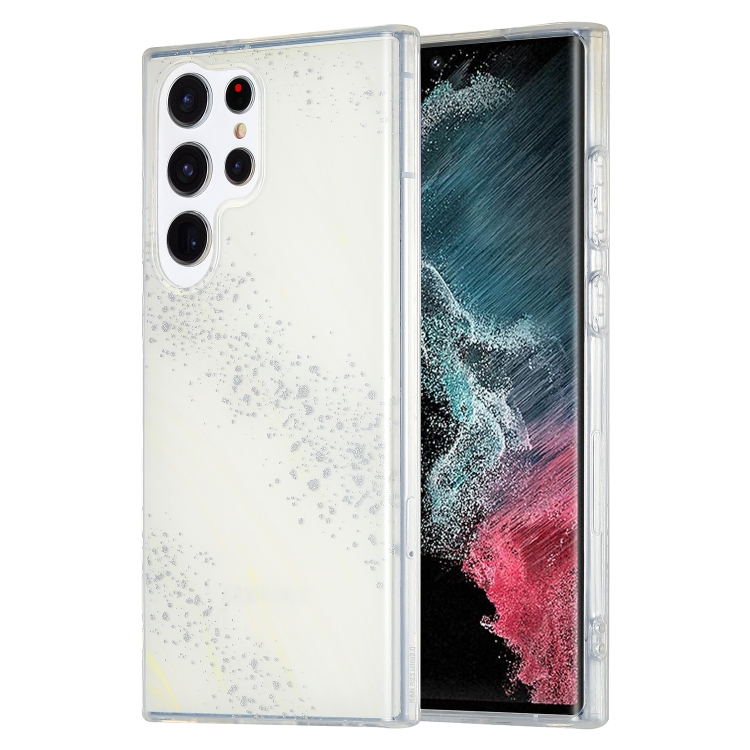 

For Samsung Galaxy S22 Ultra 5G Dual-side IMD Marble Phone Case(White)