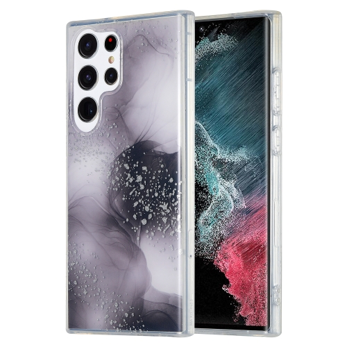 

For Samsung Galaxy S22 Ultra 5G Dual-side IMD Marble Phone Case(Black)