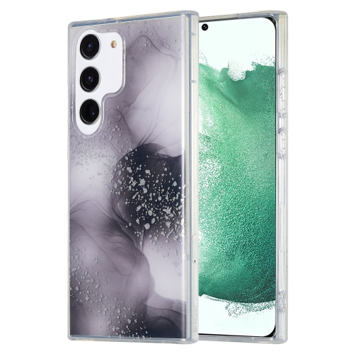 

For Samsung Galaxy S22+ 5G Dual-side IMD Marble Phone Case(Black)