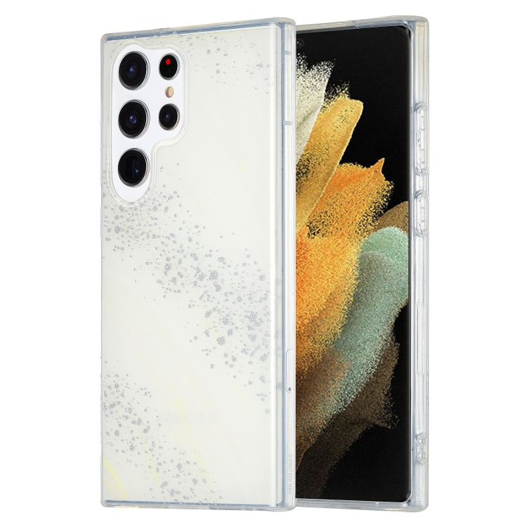 

For Samsung Galaxy S21 Ultra 5G Dual-side IMD Marble Phone Case(White)