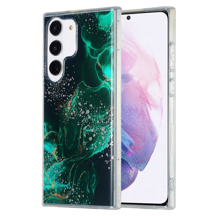 

For Samsung Galaxy S21 5G Dual-side IMD Marble Phone Case(Dark Green)