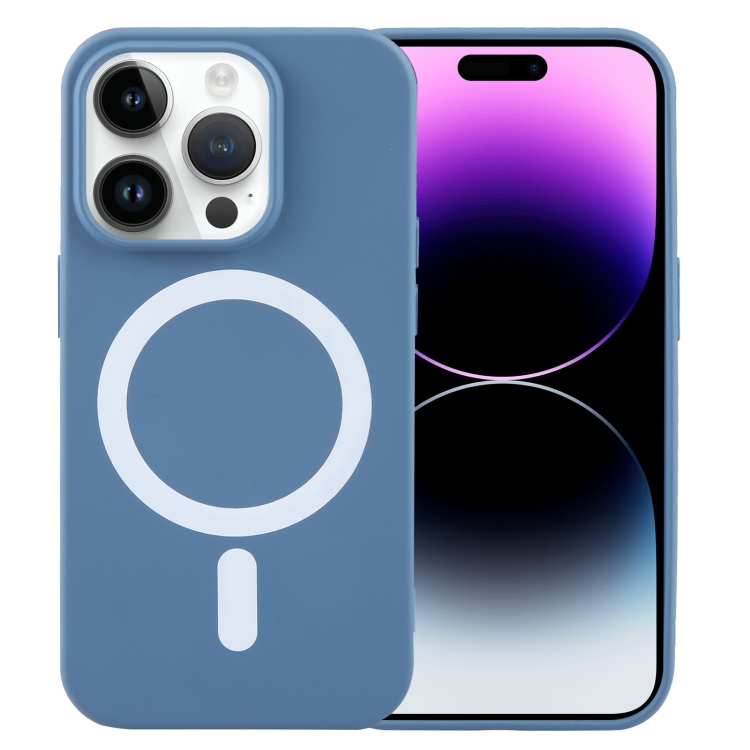 

For iPhone 15 Pro MagSafe Liquid Silicone Phone Case(Blue)