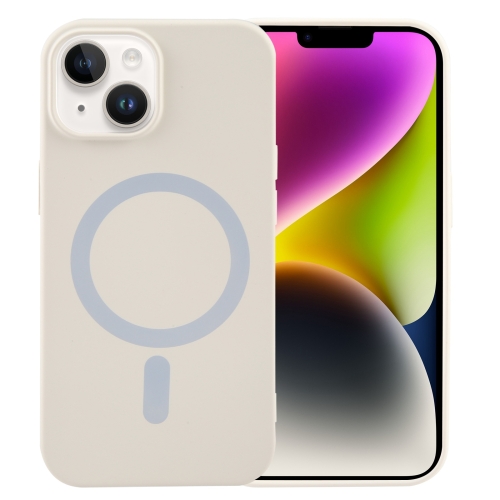 

For iPhone 14 Plus MagSafe Liquid Silicone Phone Case(White)