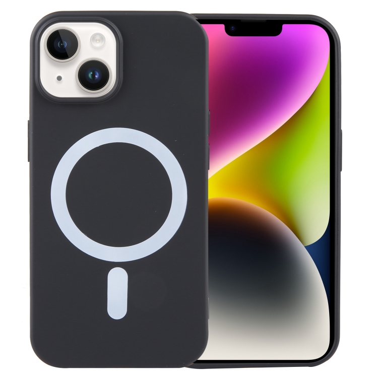 

For iPhone 14 Plus MagSafe Liquid Silicone Phone Case(Black)