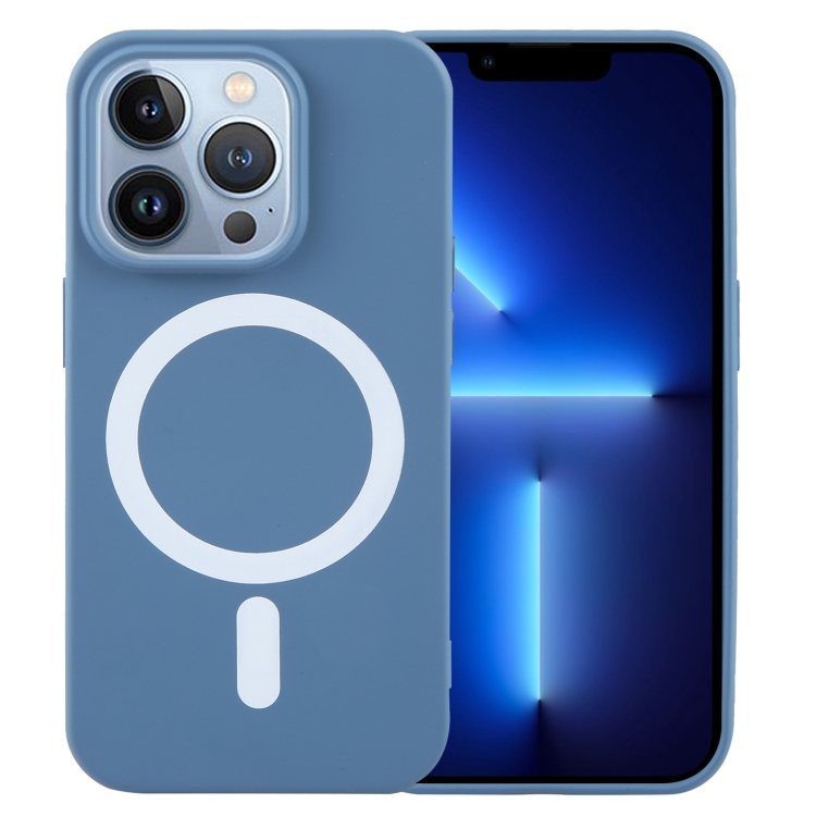 

For iPhone 13 Pro MagSafe Liquid Silicone Phone Case(Blue)