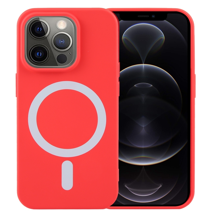 

For iPhone 12 Pro MagSafe Liquid Silicone Phone Case(Red)