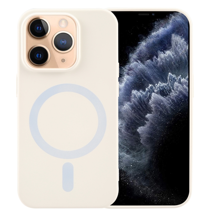 

For iPhone 11 Pro MagSafe Liquid Silicone Phone Case(White)