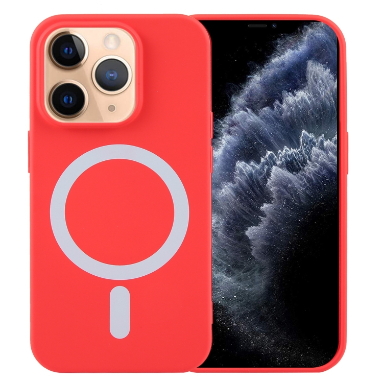 

For iPhone 11 Pro MagSafe Liquid Silicone Phone Case(Red)