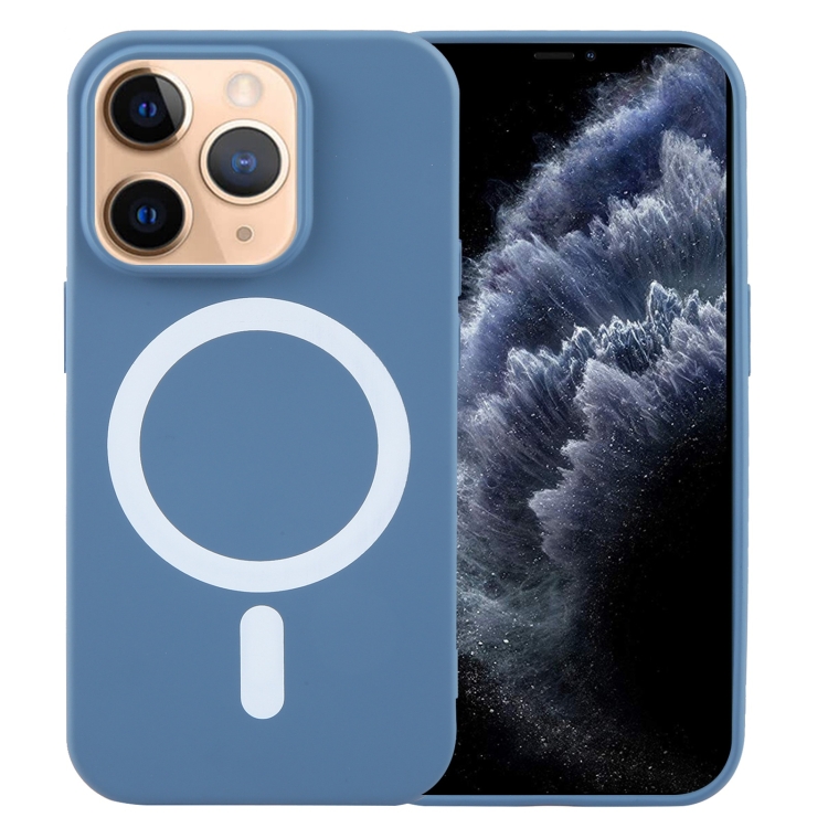 

For iPhone 11 Pro MagSafe Liquid Silicone Phone Case(Blue)