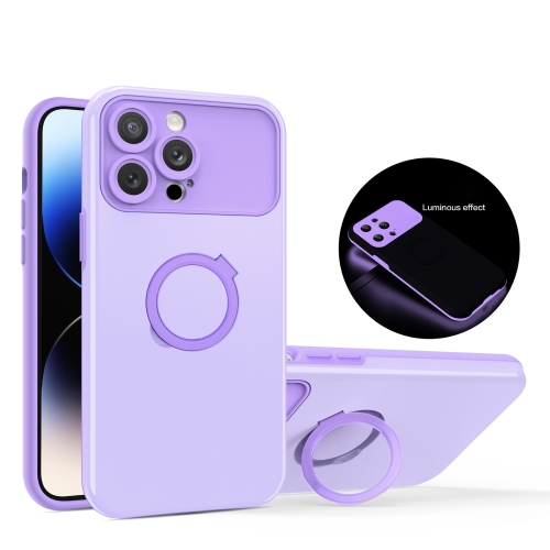 

For iPhone 12 Pro Max Luminous Series Ring Holder Phone Case(Purple)