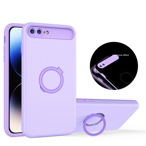 

For iPhone 8 Plus / 7 Plus Luminous Series Ring Holder Phone Case(Purple)
