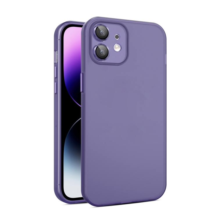 

For iPhone 12 Eagle Eye CD Texture Lens Skin Feel Matte Phone Case(Dark Purple)