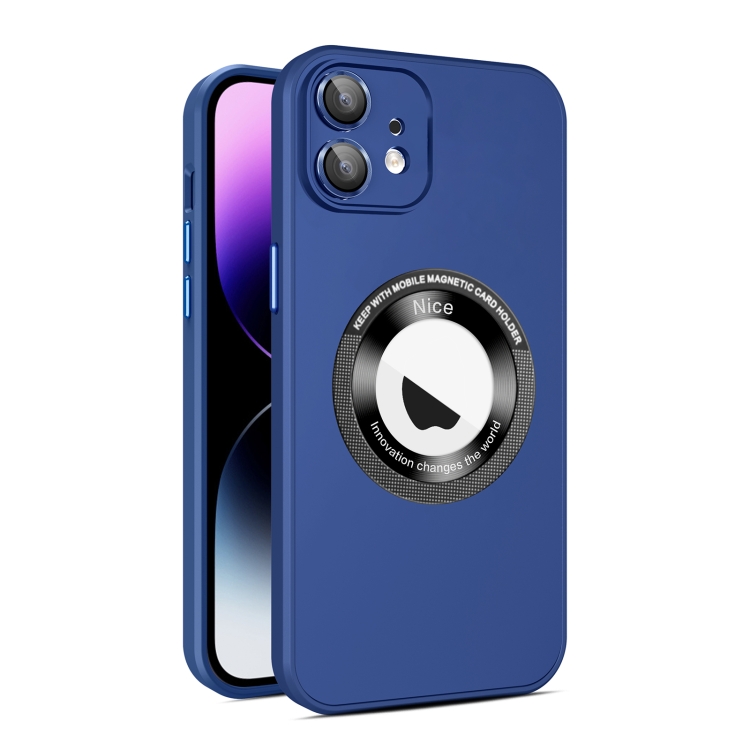 

For iPhone 12 Eagle Eye Lens CD Texture MagSafe Magnifier Phone Case(Royal Blue)