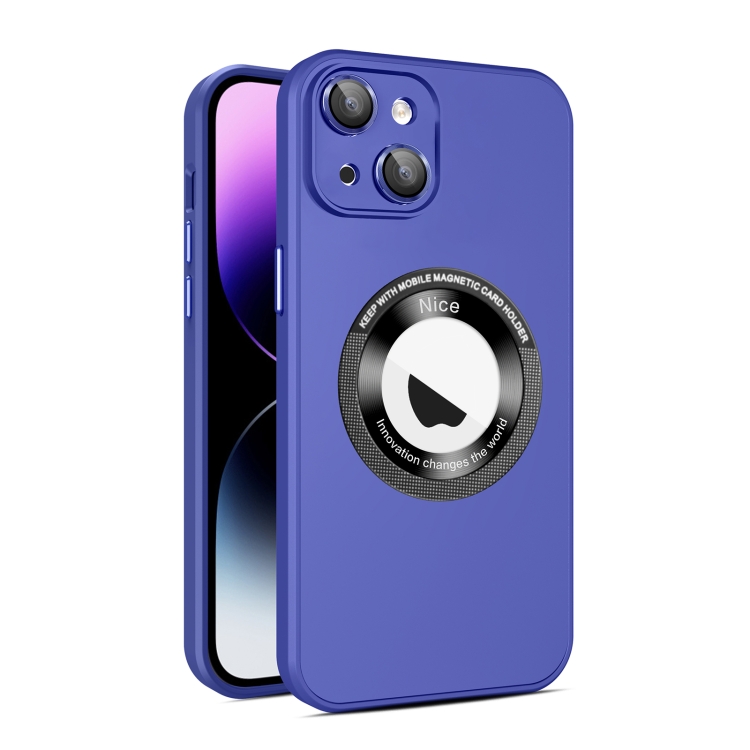 

For iPhone 13 Eagle Eye Lens CD Texture MagSafe Magnifier Phone Case(Dark Purple)