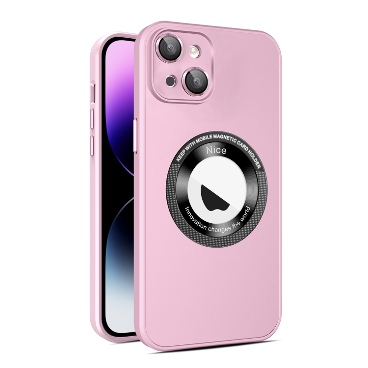 

For iPhone 14 Eagle Eye Lens CD Texture MagSafe Magnifier Phone Case(Pink)