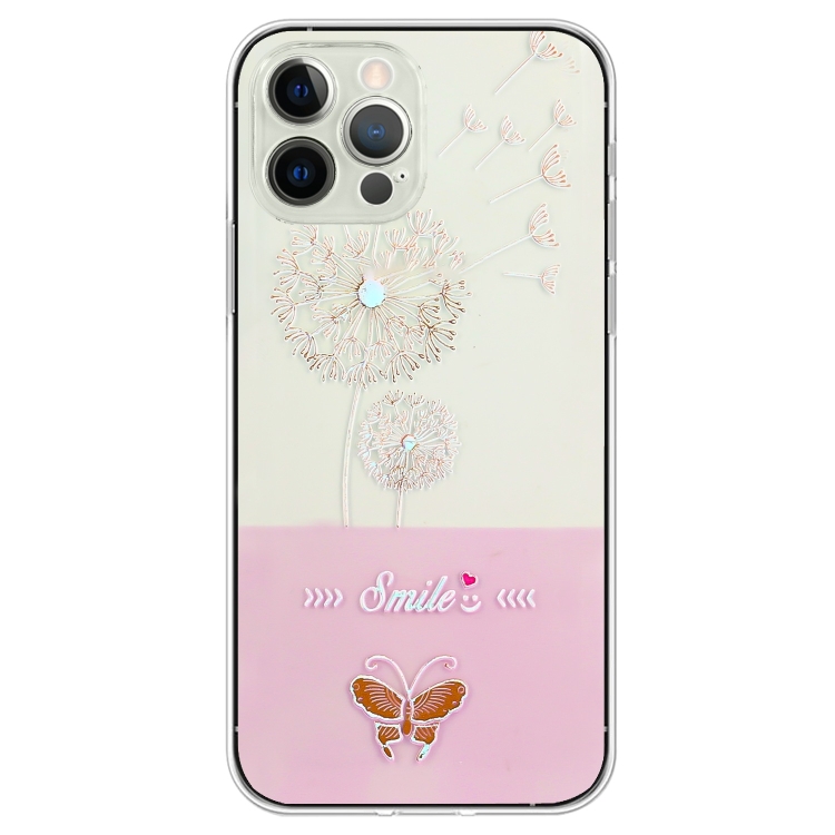 

For iPhone 15 Pro Max Bronzing Butterfly Flower TPU Phone Case(Dandelions)