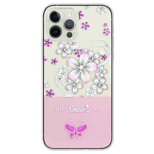 

For iPhone 15 Pro Max Bronzing Butterfly Flower TPU Phone Case(Cherry Blossoms)