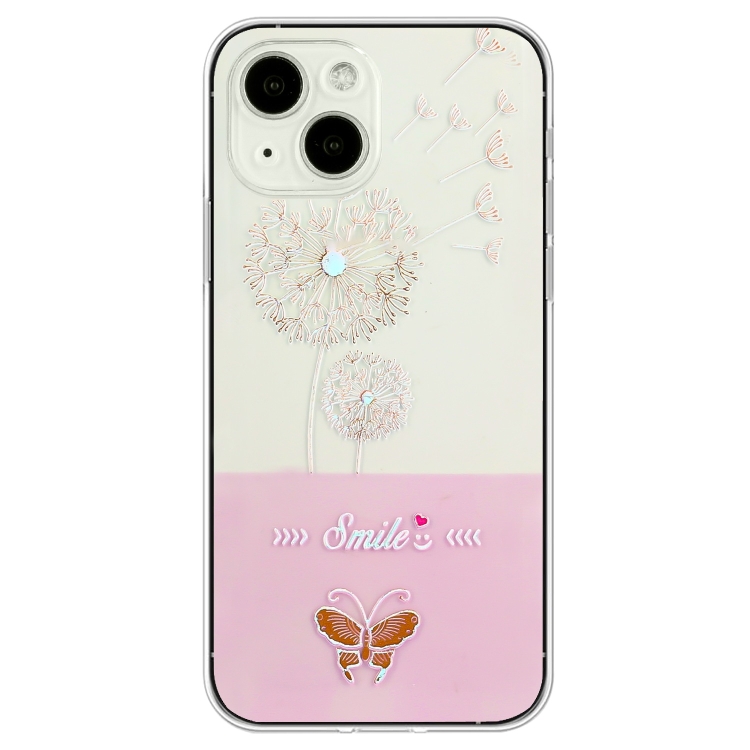 

For iPhone 15 Bronzing Butterfly Flower TPU Phone Case(Dandelions)