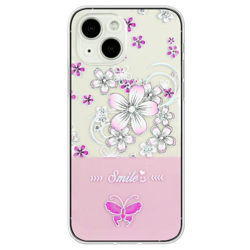 

For iPhone 15 Bronzing Butterfly Flower TPU Phone Case(Cherry Blossoms)
