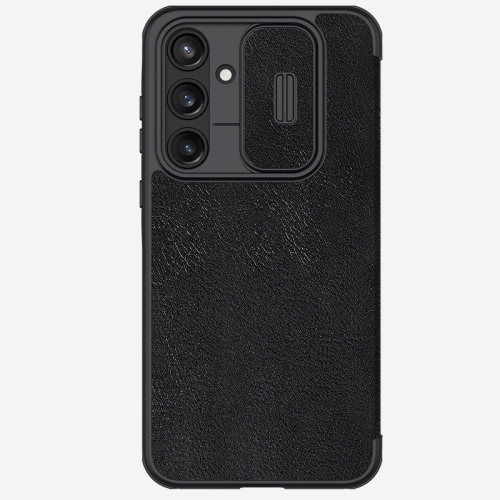For Samsung Galaxy A35 NILLKIN QIN Series Pro Sliding Camera Cover Design Leather Phone Case(Black)