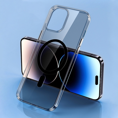 

For iPhone 15 Pro Max Four Corner Clear Magsafe Phone Case(Transparent Black)
