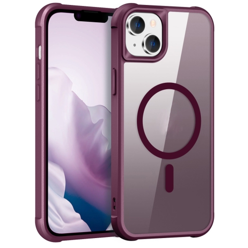 For iPhone 15 Plus MagSafe Magnetic Phone Case(Wine Red) противоударная пластиковая накладка uag monarch pro magsafe для iphone 14 plus черная