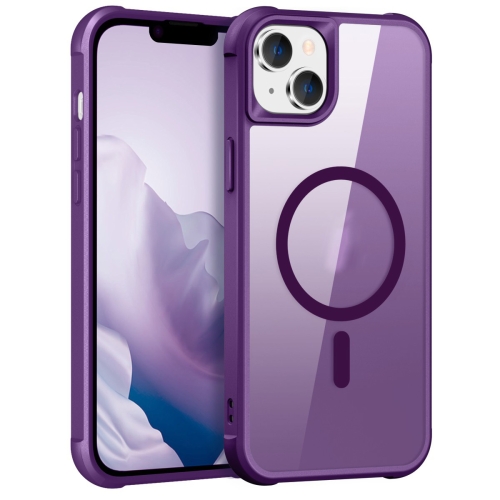 For iPhone 15 MagSafe Magnetic Phone Case(Purple) for iphone 15 plus magsafe magnetic ink phone case pink purple