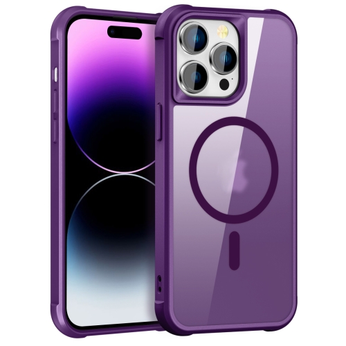 For iPhone 14 Pro MagSafe Magnetic Phone Case(Purple) for iphone 14 plus rotating ring magnetic holder phone case