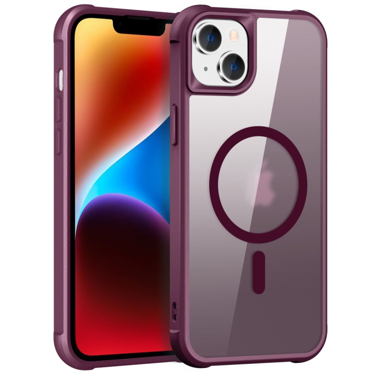 

For iPhone 14 Plus MagSafe Magnetic Phone Case(Wine Red)