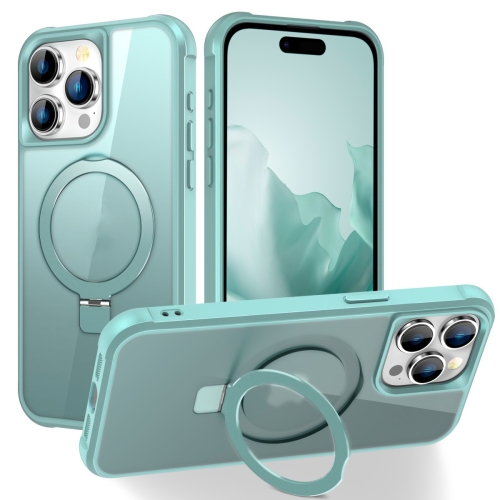 

For iPhone 15 Pro Max MagSafe Magnetic Holder Phone Case(Lake Blue)