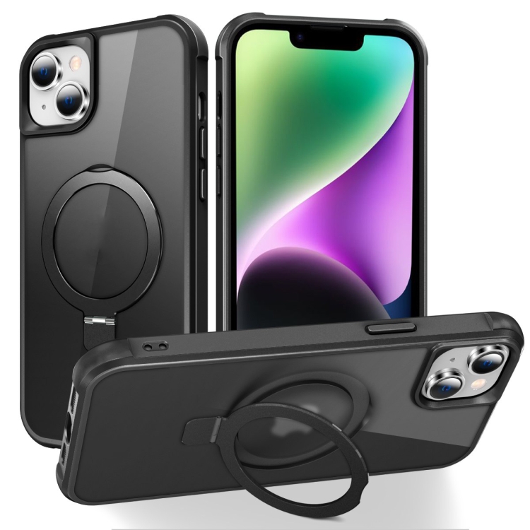 

For iPhone 14 / 13 MagSafe Magnetic Holder Phone Case(Black)