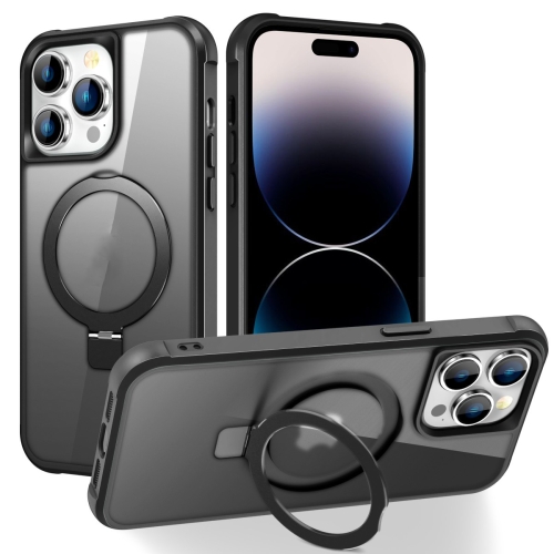 

For iPhone 14 Pro MagSafe Magnetic Holder Phone Case(Black)