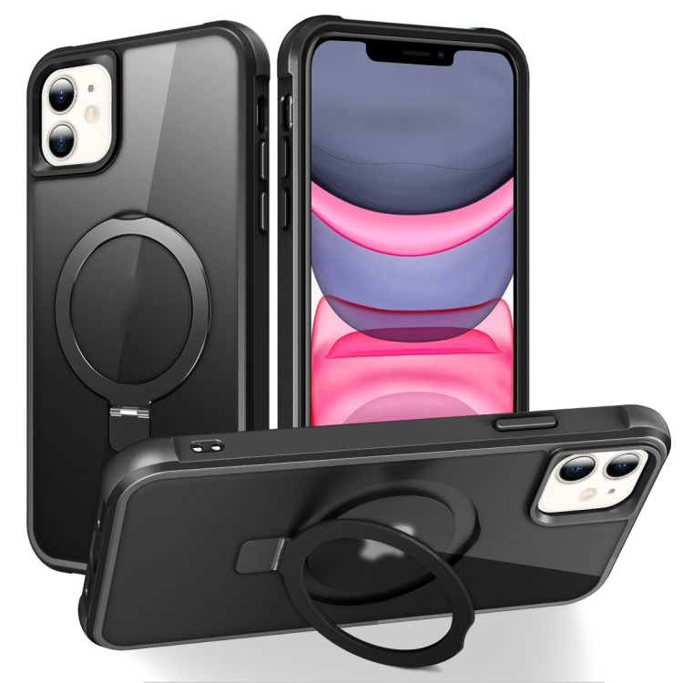 

For iPhone 11 MagSafe Magnetic Holder Phone Case(Black)