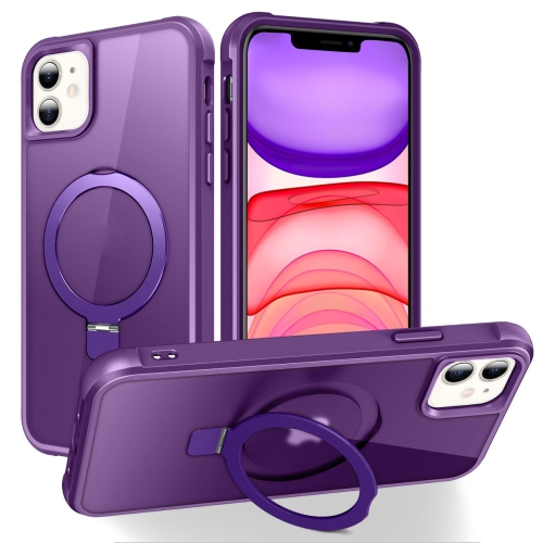 

For iPhone 11 MagSafe Magnetic Holder Phone Case(Purple)