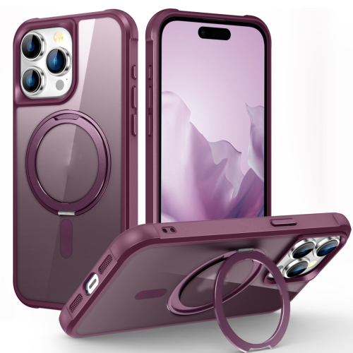 For iPhone 15 Pro MagSafe Magnetic Rotating Holder Phone Case(Wine Red) the goo goo dolls magnetic 1 cd