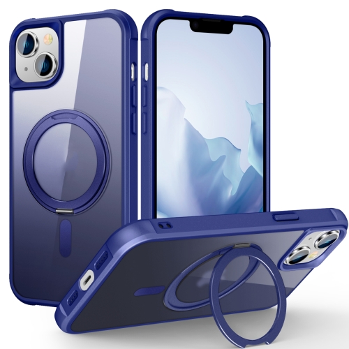 For iPhone 15 MagSafe Magnetic Rotating Holder Phone Case(Klein Blue) кошелёк подставка satechi magnetic blue st vlwb