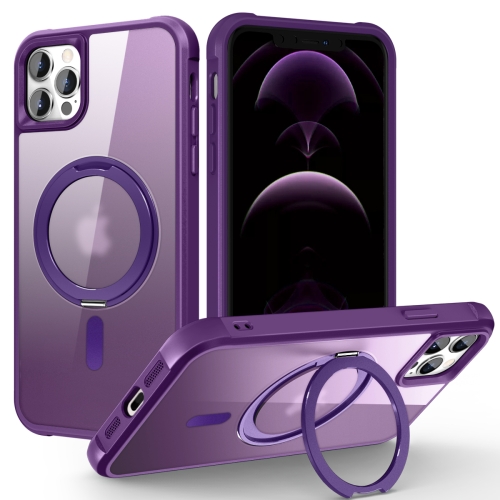 

For iPhone 13 Pro Max / 12 Pro Max MagSafe Magnetic Rotating Holder Phone Case(Purple)
