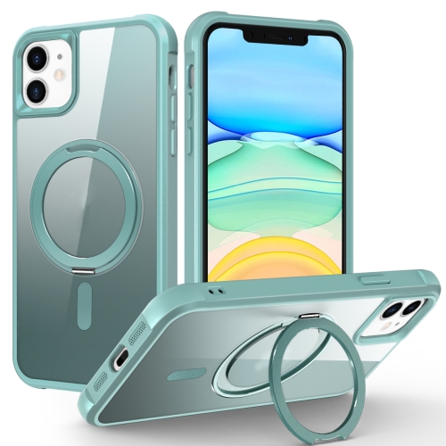

For iPhone 11 MagSafe Magnetic Rotating Holder Phone Case(Lake Blue)