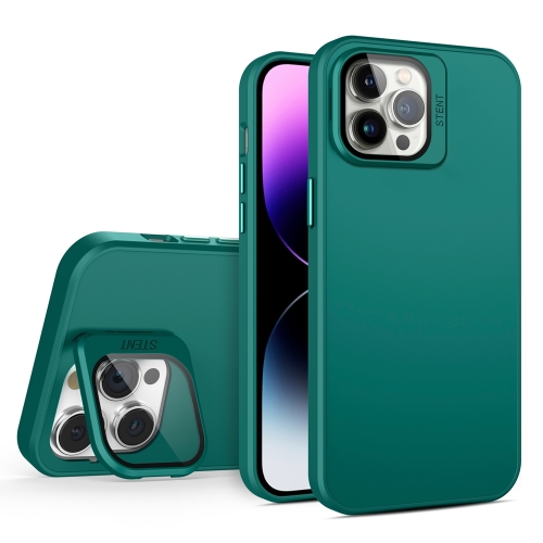 

For iPhone 11 Pro Skin Feel Lens Holder PC + TPU Phone Case(Green)