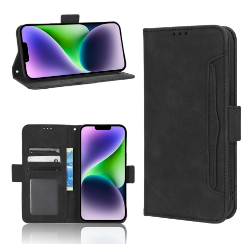 

For iPhone 15 Pro Skin Feel Calf Texture Card Slots Leather Phone Case(Black)