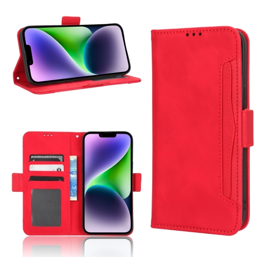 

For iPhone 15 Pro Skin Feel Calf Texture Card Slots Leather Phone Case(Red)